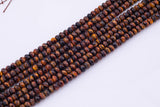 Diamond Cut Tiger's Eye Faceted Roundel Beads 8mm Smooth Round 15.5" Loose Beads Natural Untreated