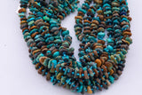 Natural Turquoise Freeform Nugget Beads about 12mm Heishi Roundel Smooth Round 15.5" Loose Beads Natural Untreated