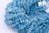 Natural Aquamarine Freeform Nugget Beads about 10mm Heishi Roundel Smooth Round 15.5" Loose Beads Natural Untreated