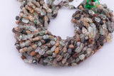 Natural Green Phantom Quartz Freeform Nugget Beads about 7-8mm Heishi Roundel Smooth Round 15.5" Loose Beads Natural Untreated