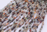 Natural Green Phantom Quartz Freeform Nugget Beads about 7-8mm Heishi Roundel Smooth Round 15.5" Loose Beads Natural Untreated