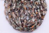 Natural Green Phantom Quartz Freeform Nugget Beads about 7-8mm Heishi Roundel Smooth Round 15.5" Loose Beads Natural Untreated