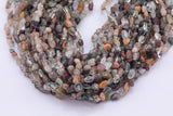 Natural Green Phantom Quartz Freeform Nugget Beads about 7-8mm Heishi Roundel Smooth Round 15.5" Loose Beads Natural Untreated