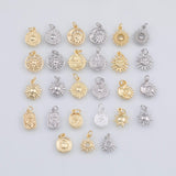 Gold PVD Ion Plated Charm Mix for Charm Bar Bracelets Necklaces Charms Gold Filled Charms Minimalist CZ Pave