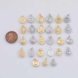 Gold PVD Ion Plated Charm Mix for Charm Bar Bracelets Necklaces Charms Gold Filled Charms Minimalist CZ Pave