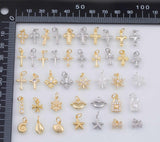 Gold PVD Ion Plated Charm Mix for Charm Bar Bracelets Necklaces Charms Gold Filled Charms Minimalist CZ Pave