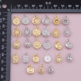 Large Selection Sun Charm 18K Gold Filled Charm for Charm Bar Bracelets Necklaces Charms Gold Filled Charms Minimalist CZ Pave