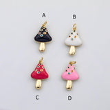 18K Gold PVD Enamel mushroom charm s Charms - Tarnish Resistant