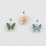 18K Gold PVD Butterfly Enamel Charm - Tarnish Resistant