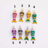 18K Gold PVD fish charm with flexible spine - Tarnish Resistant