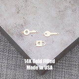 Key and Lock Connector - 14Kt Gold Filled or Sterling Silver- Boots Connectors - Bracelet or Necklace Permanent Jewelry Supply