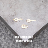 Key and Lock Connector - 14Kt Gold Filled or Sterling Silver- Boots Connectors - Bracelet or Necklace Permanent Jewelry Supply