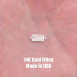 American Flag Connector USA Flag 4th of July - 14Kt Gold Filled or Sterling Silver - Permanent Jewelry Supply PJ Connectors Four of July