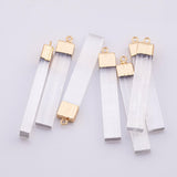 NATURAL Selenite Freeform Stick Pendant Approx. 10x60mm 2 inches long Can Vary