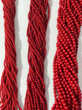 Tiny Small Smooth Red Bamboo Coral Round High Quality 2mm 3mm 4mm 6mm Full Strand 16" Gemstone Beads