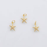 18K Gold PVD Starfish Star Fish charm - Tarnish Resistant