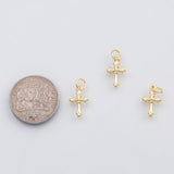 18K Gold PVD Cross charm - Tarnish Resistant