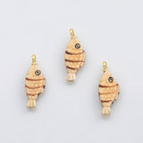 18K Gold pvd Ceramic fish charm - Tarnish Resistant