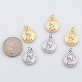 18K Gold PVD Ancient coin charm roman greek coin charm - Tarnish Resistant