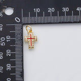 18K Gold PVD Cross charm enamel charm - Tarnish Resistant