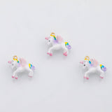 18K Gold PVD Unicorn pegasus charm enamel charm - Tarnish Resistant