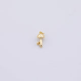 Magic mushroom charm 8x17mm Gold PVD Plated silver charms bracelet necklace pendant minimalist charms cz pave