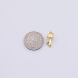 Magic mushroom charm 8x17mm Gold PVD Plated silver charms bracelet necklace pendant minimalist charms cz pave