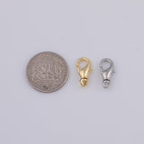 Gold PVD Plated swivel lobster clasp 6x12mm necklace pendant minimalist charms cz pave