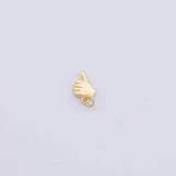 18K gold PVD Plated thumbs up or down charm matte gold small dainty bracelet necklace pendant minimalist charms cz pave 8x12mm
