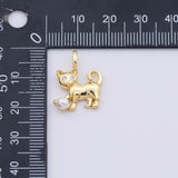 Cat kitten playing with pearl ball charm 15x20mm Gold PVD Plated Tarnish Resistant