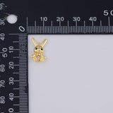 Rabbit Charm 9x15mm Gold PVD Plated Tarnish Resistant
