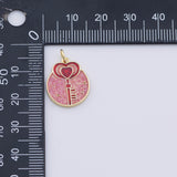 Heart Round Charm 15x18mm Charm Gold PVD Plated Tarnish Resistant