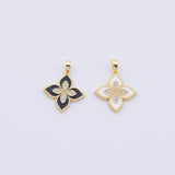 Enamel Flower Cross Pendant 20mm 18k Gold PVD Plated Tarnish Resistant