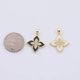 Enamel Flower Cross Pendant 20mm 18k Gold PVD Plated Tarnish Resistant