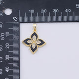 Enamel Flower Cross Pendant 20mm 18k Gold PVD Plated Tarnish Resistant