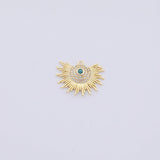 Gold PVD Plated Gold Sunburst Turquoise Charm tarnish resistant