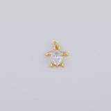 Gold PVD Plated Gold Sea Turtle Charm tarnish resistant