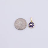 Gold PVD Plated Gold Purple Heart Enamel Charm tarnish resistant
