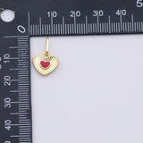 Gold PVD Plated Gold Red Heart Charm tarnish resistant