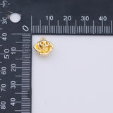 Gold PVD Plated Gold Flower Charm tarnish resistant