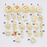 18K Gold PVD Sea shell ocean beach summer nautical charms fish crab lobster turtle s Charms - Tarnish Resistant