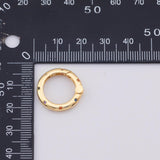 18K Gold Filled Push Gate Carabiner Clasp Spring Gate Ring, Push Gate rainbow CZ ring, Charm Holder Clasp for Charm Holder Connector- 18mm