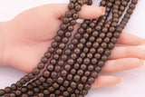 3mm 4mm 6mm 8mm 10mm Chocolate Bronze Hematite Beads Brown Hematite Loose Beads 15.5" Strands