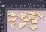 18K Gold Filled USA State Map Pendant, American States Dainty State Charm Bracelet Necklace for DIY Jewelry Making Supply