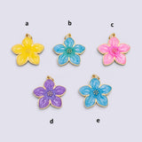 18K Gold PVD Flower enamel Charm - Tarnish Resistant