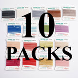 Bellavera Natural Silk Cord 10 Packets (23 yards) Beading String Beading Wire with needles attached Silk Thread Silk String All Colors Sizes