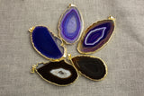 A-QUALITY Extra-polished Agate Slices Wrapped in Gold!