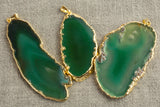 A-QUALITY Extra-polished Agate Slices Wrapped in Gold!