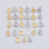 Gold PVD Ion Plated Charm Mix for Charm Bar Bracelets Necklaces Charms Gold Filled Charms Minimalist CZ Pave