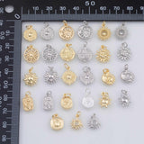 Gold PVD Ion Plated Charm Mix for Charm Bar Bracelets Necklaces Charms Gold Filled Charms Minimalist CZ Pave
